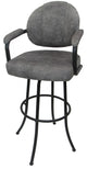 Swivel Counter 26", 30" or Extra Tall 34" Metal Bar Stool M-70, Trendy Pewter - Black, 26"
