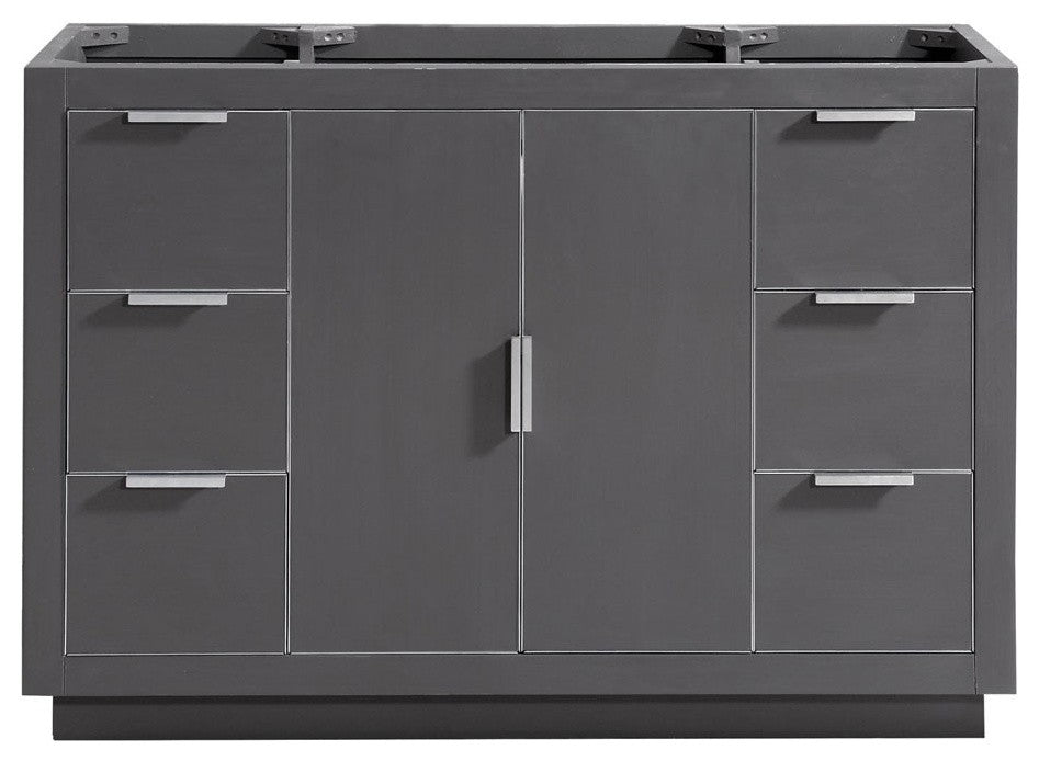 Avanity Austen 48" Vanity Only, Twilight Gray With Brushed Silver Hardware