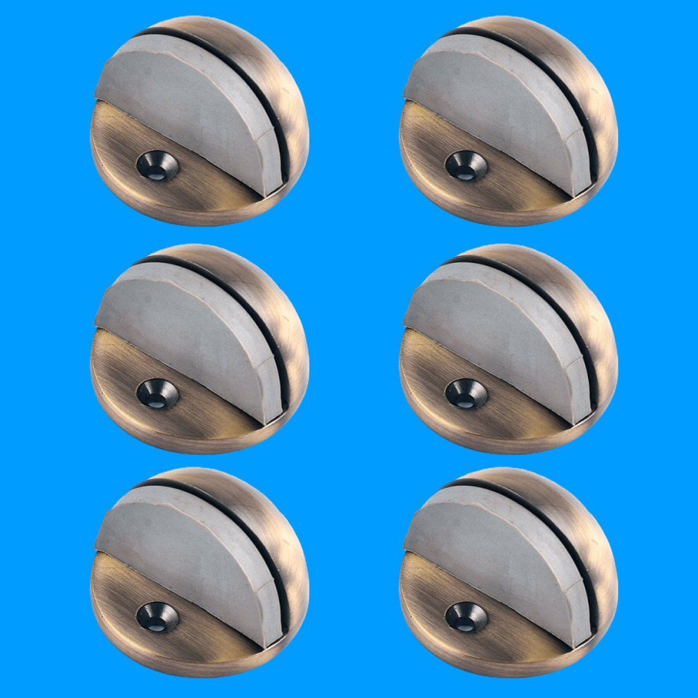 Door Stop Antique Brass Eclipse Dark Floor Mount Bumper Pack of 6