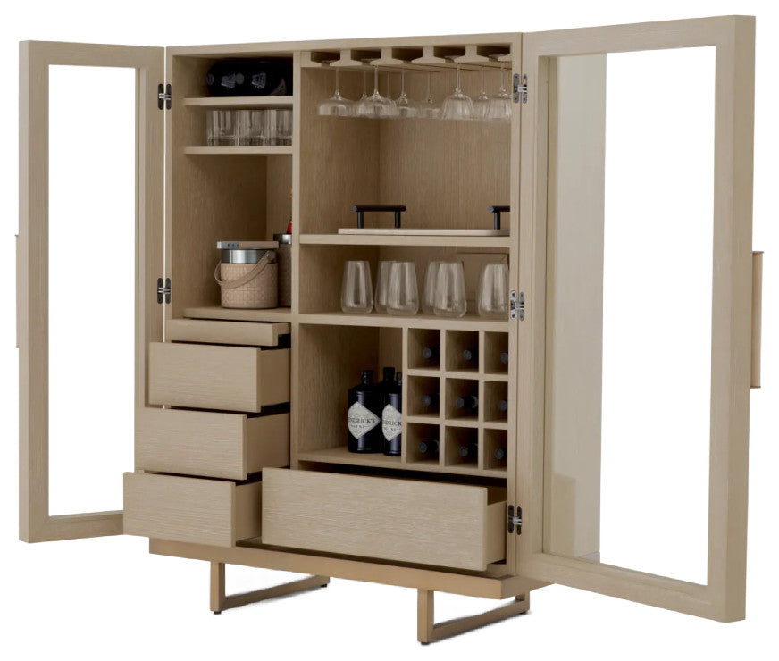 Washed Oak Bar Cabinet, Eichholtz Connaught