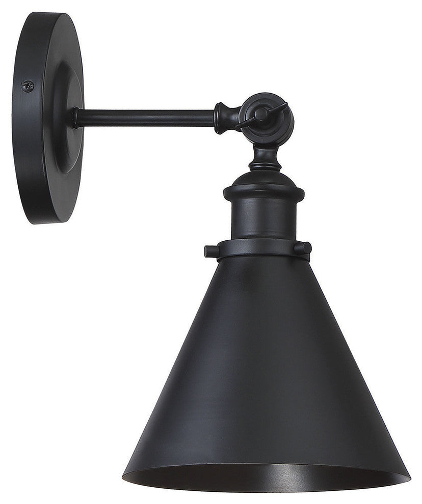 Glenn 1-Light Wall Sconce, Matte Black, 12"