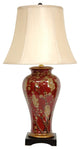 30" Glazed Sakura Blossom Vase Lamp