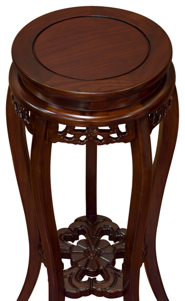 Elmwood Flower Motif Pedestal