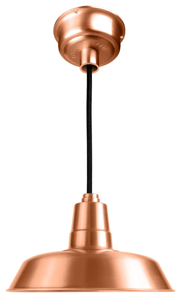 12" Vintage LED Farm House Light in Solid Copper with 7' Adjustable Cord