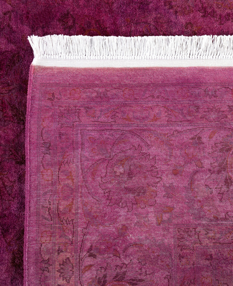 Overdyed One-of-a-Kind Hand-Knotted Area Rug Purple, 6' 1" x 6' 3"