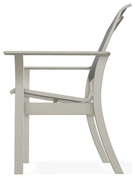 Leeward Sling Stackable Outdoor Dining Chair, Anchor/Storm