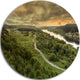 Road Along The Nemunas In Green, Landscape Round Wall Art, 36"
