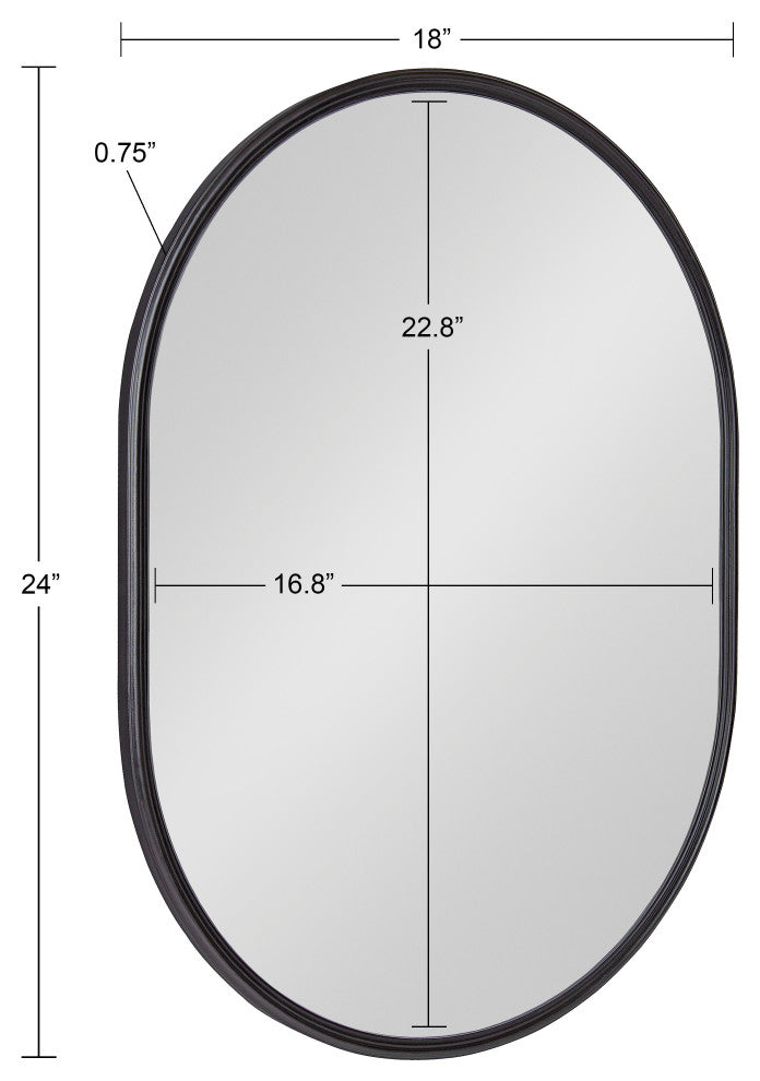 Caskill Capsule Framed Wall Mirror, Black, 18x24