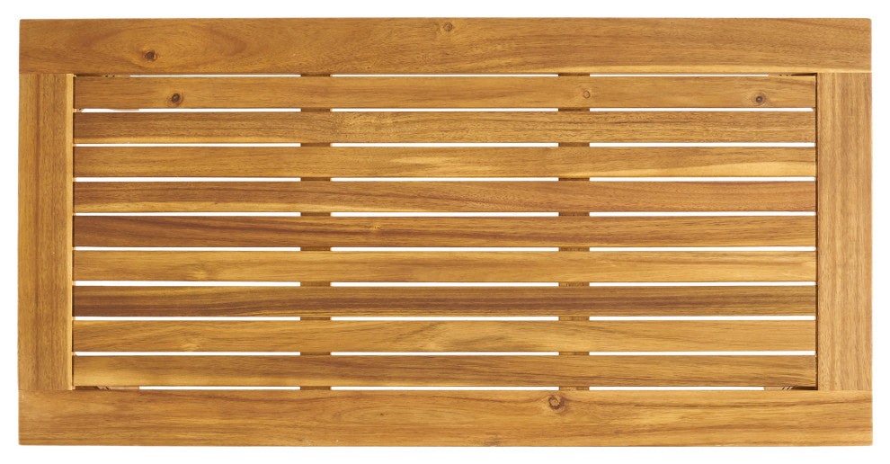 GDF Studio 4-Piece Peyton Acacia Wood Chat Set With Water Resistant Cushions, Beige