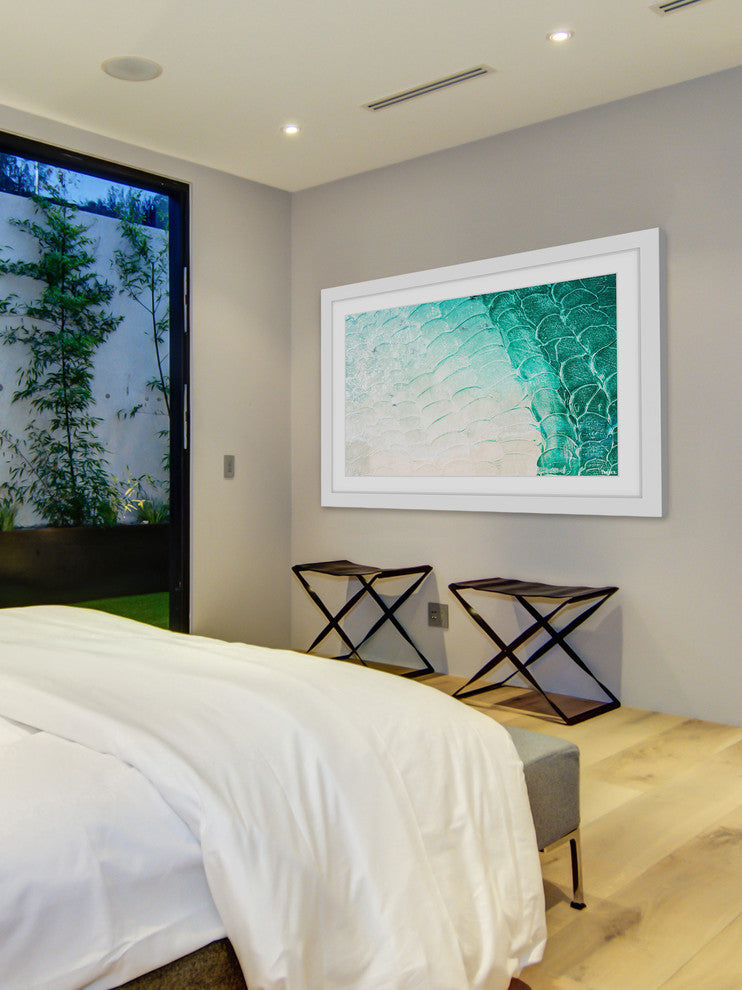 "Aqua Waves" Framed Painting Print, 30"x20"