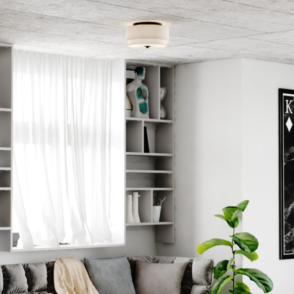 Burnaby 13" Flush Mount Black