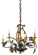 28W Oak Leaf & Acorn 6 LT Chandelier