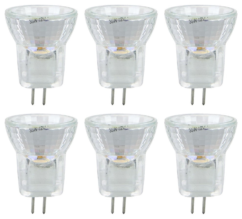 6 Pack Sunlite 20Mr8/Cg/Sp/12V 20 Watt Mr8 Lamp Bi Pin, G4, Base