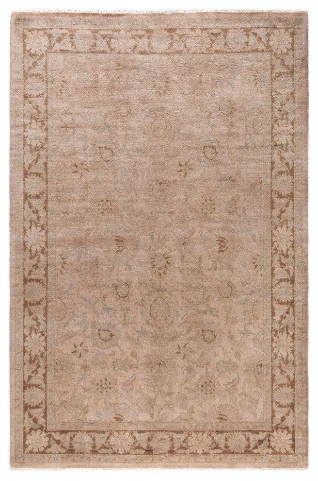 Overdyed One-of-a-Kind Hand-Knotted Area Rug Beige, 4' 2" x 6' 5"