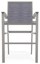 Bazza Sling Bar Height Stackable Outdoor Stool, Brooks/Warm Gray