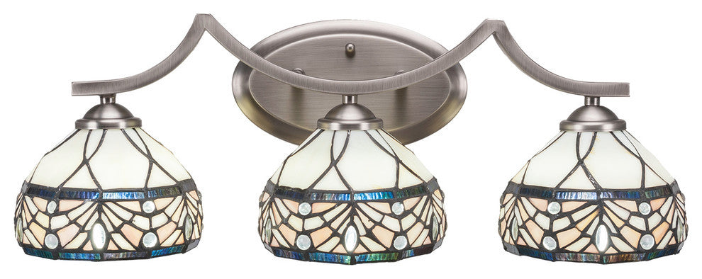 Zilo 3 Light Bath Bar Shown, Graphite Finish With 7" Royal Merlot Art Glass