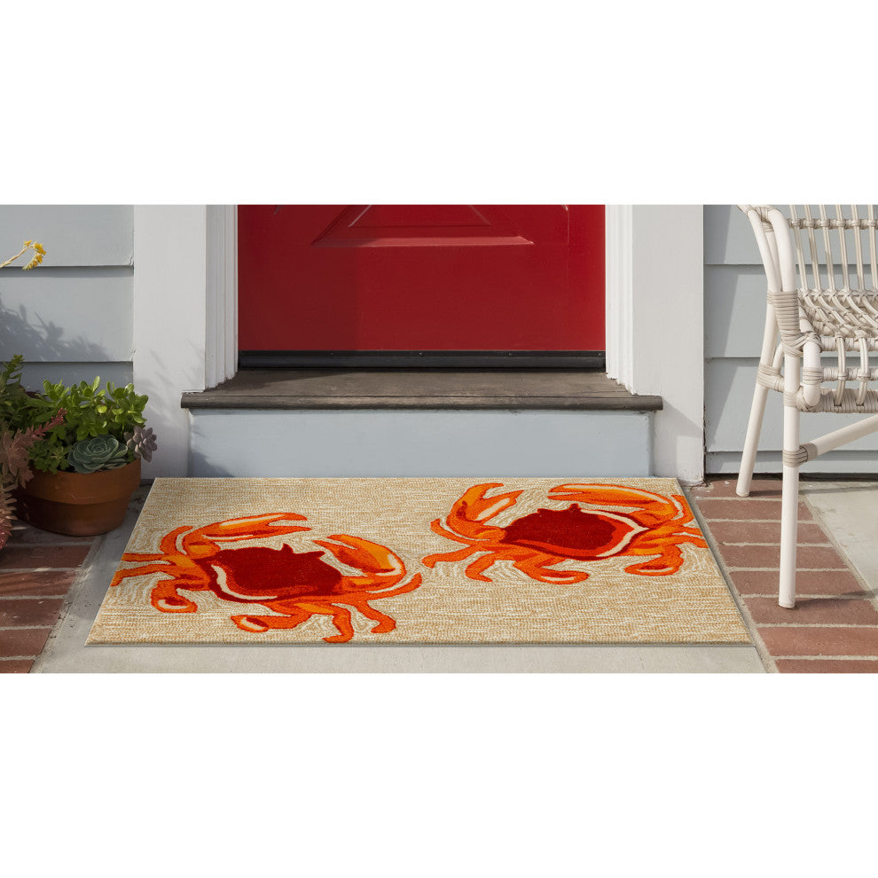 Frontporch Crabs Indoor/Outdoor Rug Natural 2'x3'