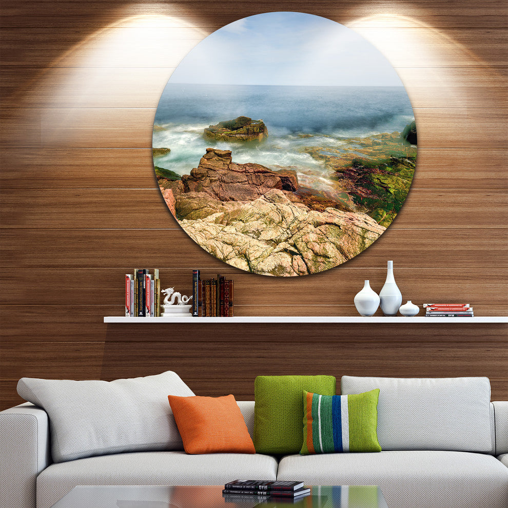 Thunder Hole Acadia National Park, Beach Round Wall Art, 23"