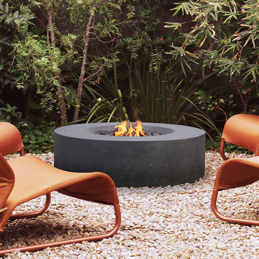 Pyromania Genesis Concrete Round Fire Table, 41", Charcoal Gray, Natural Gas