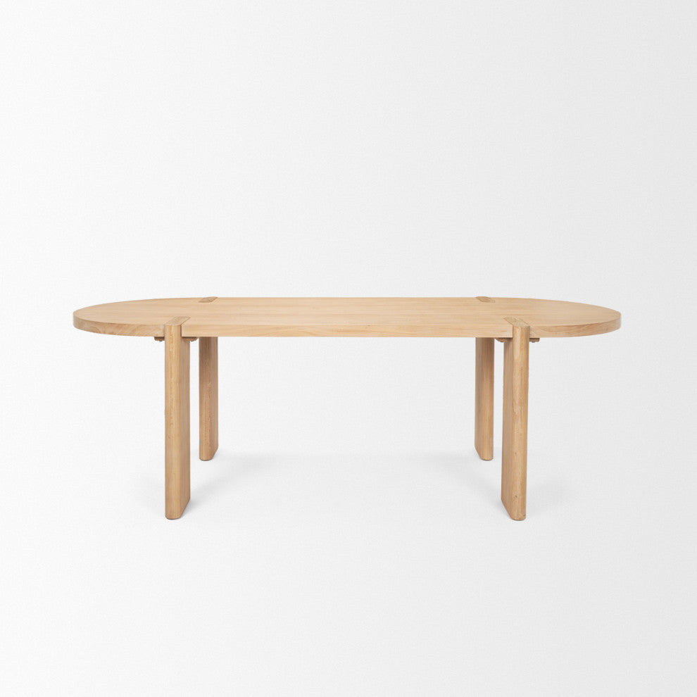 Sohan Light Brown Wood Oval Dining Table