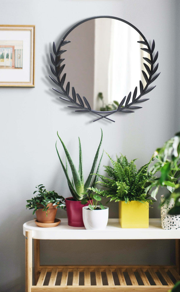 Emperor Black Decorative 21 in Wall Mirror