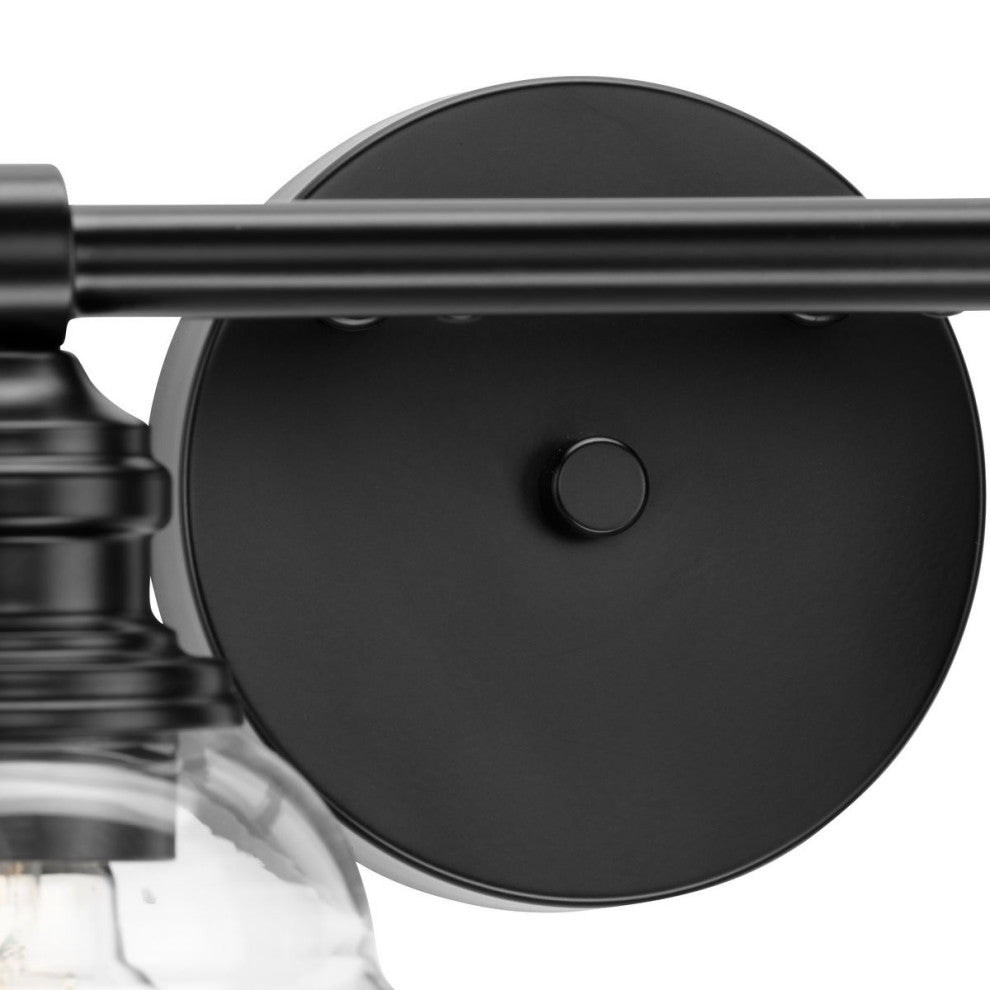 Ambrose Collection 29" 4-Light Matte Black Clear Glass Bath Vanity Light