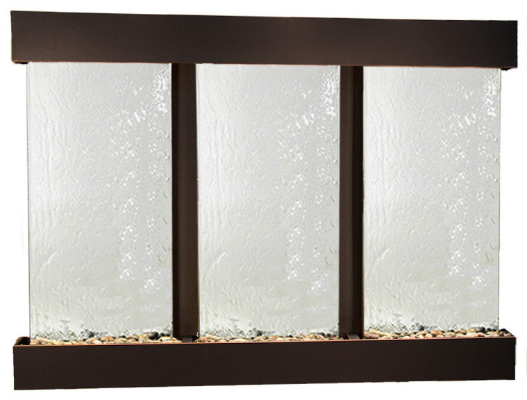 Olympus Falls Water Fountain, Silver Mirror, Blackened Copper, Square