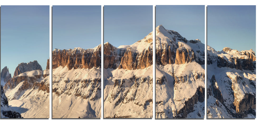 "Overcast Sky Over Italian Alps" Landscape Print Wall Artwork, 5 Panels, 60"x28"