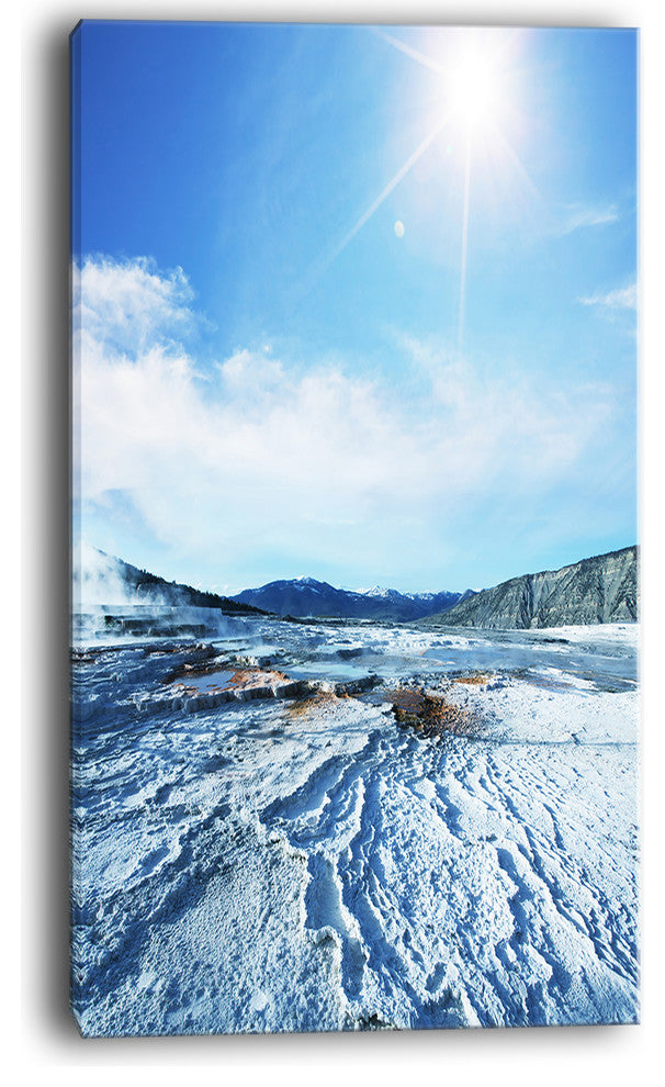"Hot Sprint Under Bright Sunlight" Modern Beach Canvas Art Print, 20"x40"