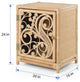 Rattan Peacock Nightstand, 1-Door, Opening Right, Natural