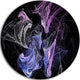 Billowing Smoke Blue Purple, Abstract Digital Round Metal Wall Art, 23"