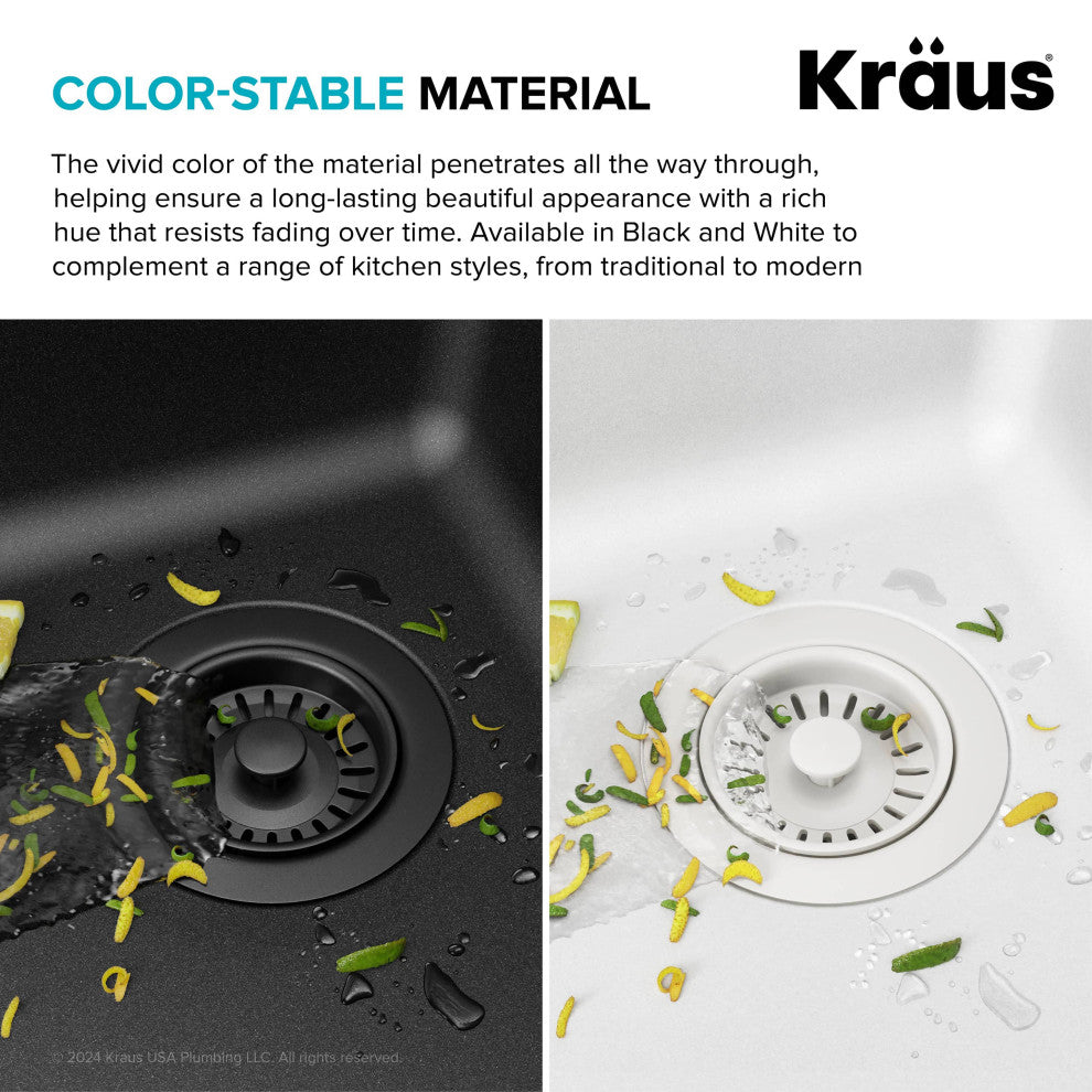 KRAUS Bellucci 33" Workstation Drop, Farmhouse Granite Kitchen Sink White