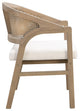 GDF Studio Wooden Frame Dining Chair With Cane Back, Light Ash + Beige, Set of 2
