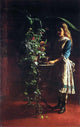 Eastman Johnson Watering Flowers Premium Canvas Print