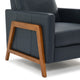 Reed Leather Push Back Recliner - Midnight Blue