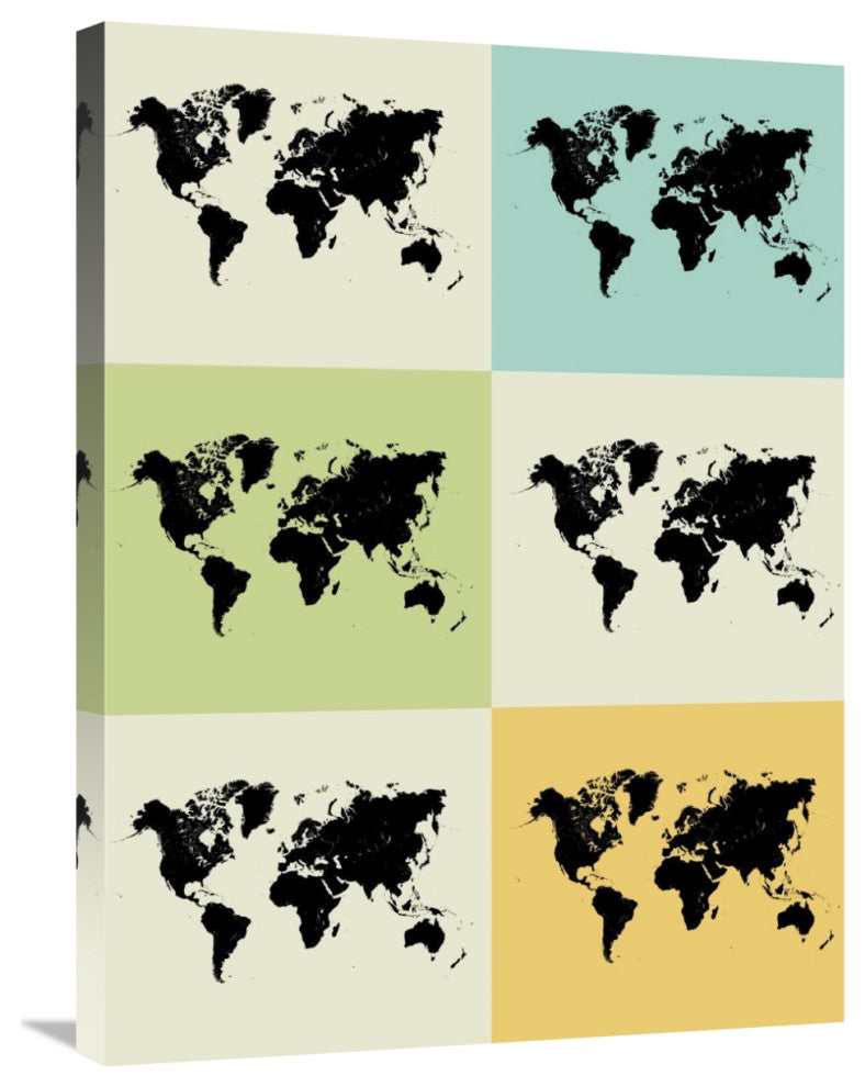 "World Map Grid" Poster Fine Art Print