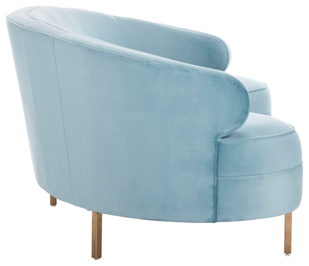 Safavieh Couture Primrose Curved Sofa, Light Blue