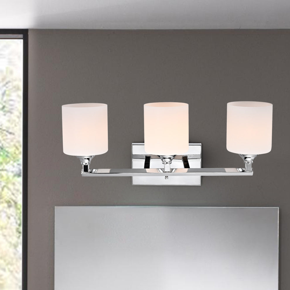 CHLOE Lighting Jane Contemporary 3-Light Bath Vanity Fixture, Chrome