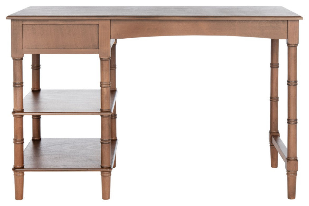 Safavieh Henric 1 Drawer 2 Shelf Desk, Brown