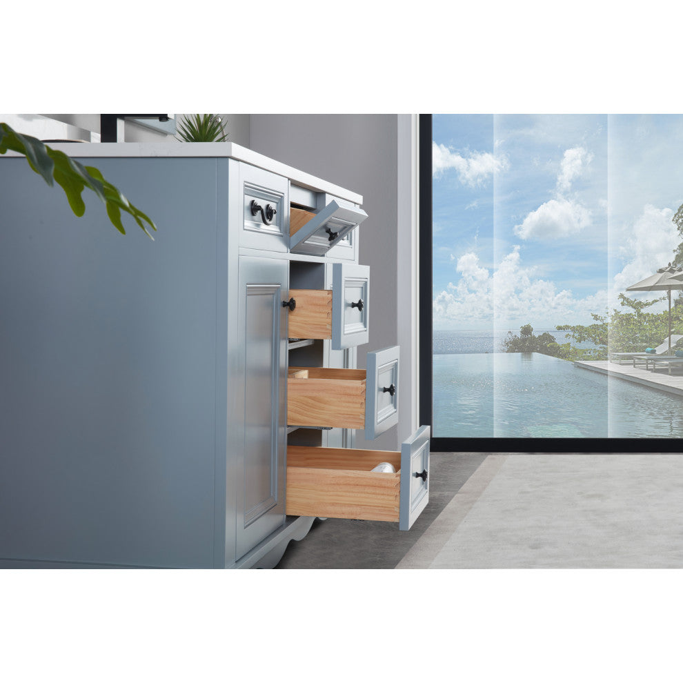 Legion Furniture WS2512 Series Bathroom Sink Vanity, Cadet, 48", Artificial Stone Top, Single Sink