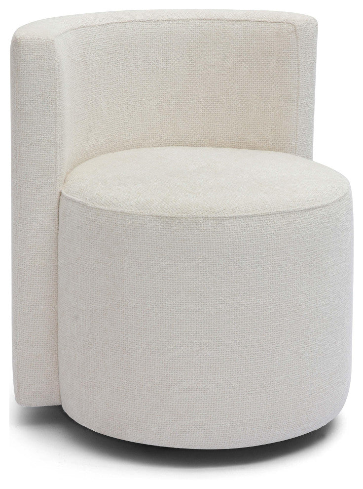 Alyssa Chenille Rolling Desk Chair, Cream Chenille