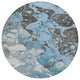Machine Washable Indoor/Outdoor Chantille ACN1909 Blue 8' x 8' Round Rug