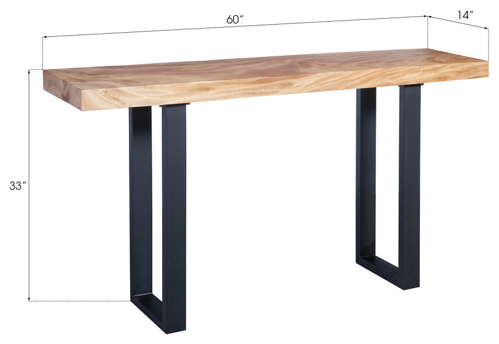 Wood Console Table, Metal U Legs