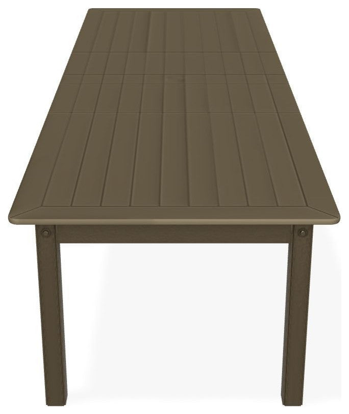 42" x 120" Extendable Outdoor Dining Table with Umbrella Hole, Beachwood