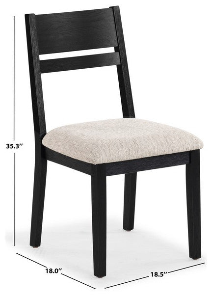 Safavieh Couture Bellalexa Wood Dining Chair, Black/Light Grey
