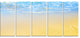 "Smooth Sea Surf Over Blue Waters" Seascape Wall Art, 5 Panels, 60"x28"