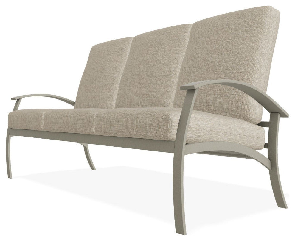 Belle Isle Cushion 3-Seat Outdoor Sofa, Grasscloth Dune/Storm