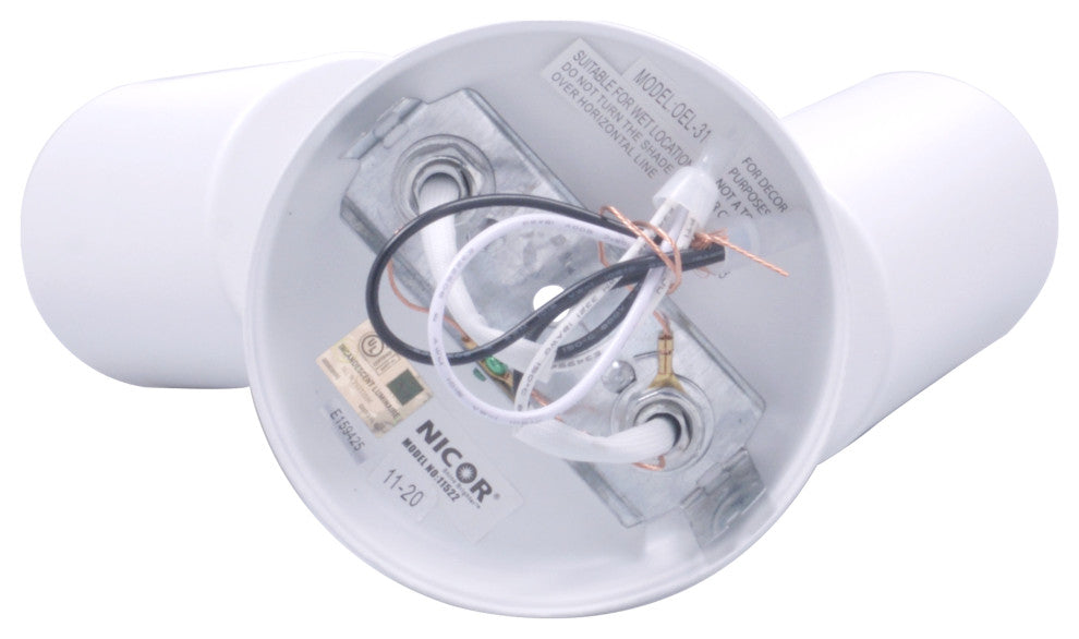 NICOR 100-Watt White Double Cylinder Adjustable Security Flood Light, White