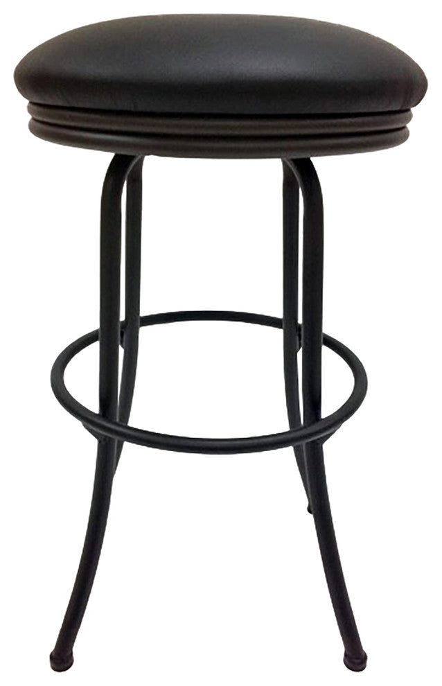 Peyton Ebony 30inch Bar Height Black Frame Swivel Bar Stool
