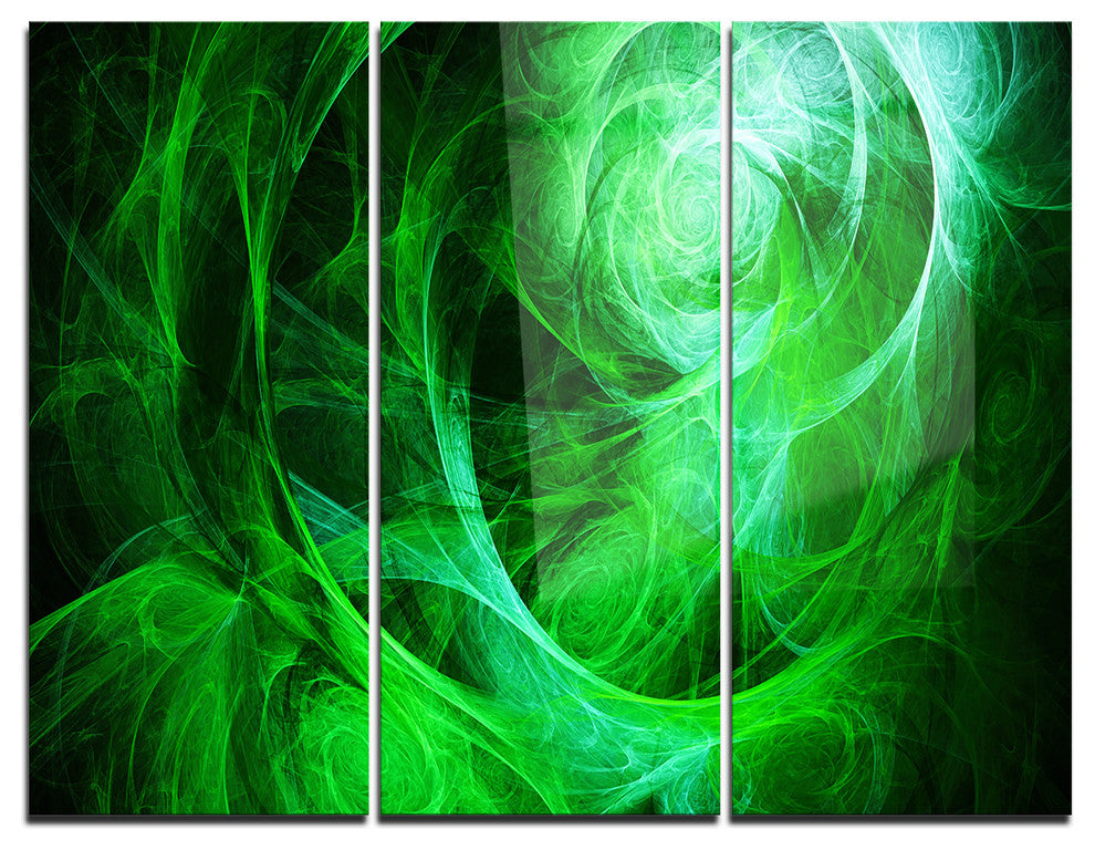 "Green Stormy Sky Texture" Digital Metal Wall Art, 3 Panels, 36"x28"